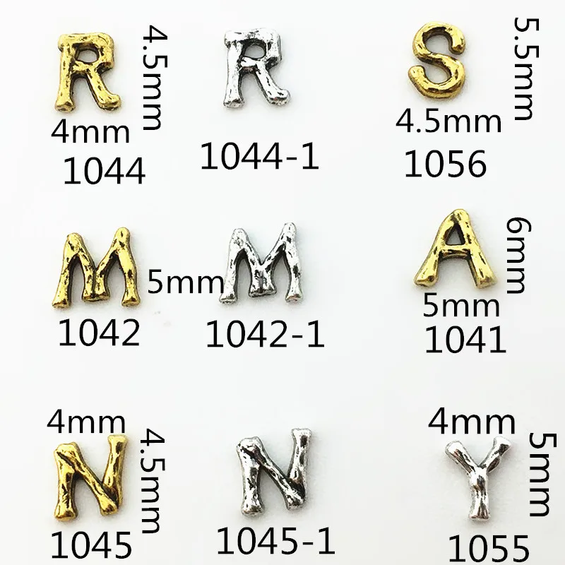 10 шт./лот японский стиль золотой серебряный Английский алфавит металлический