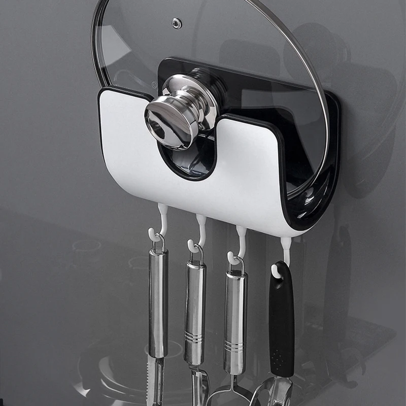 Настенная подставка для сковороды кухонный Органайзер с крючками