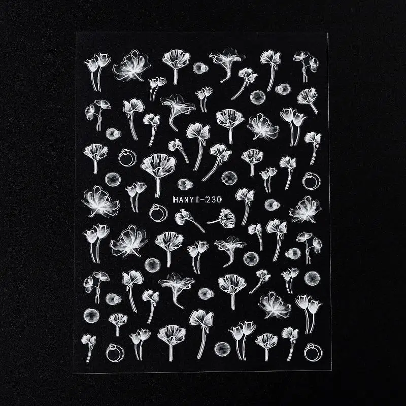 1 шт. 3D слайдер для ногтей цветок мраморные кружевные линии наклейки новый летний