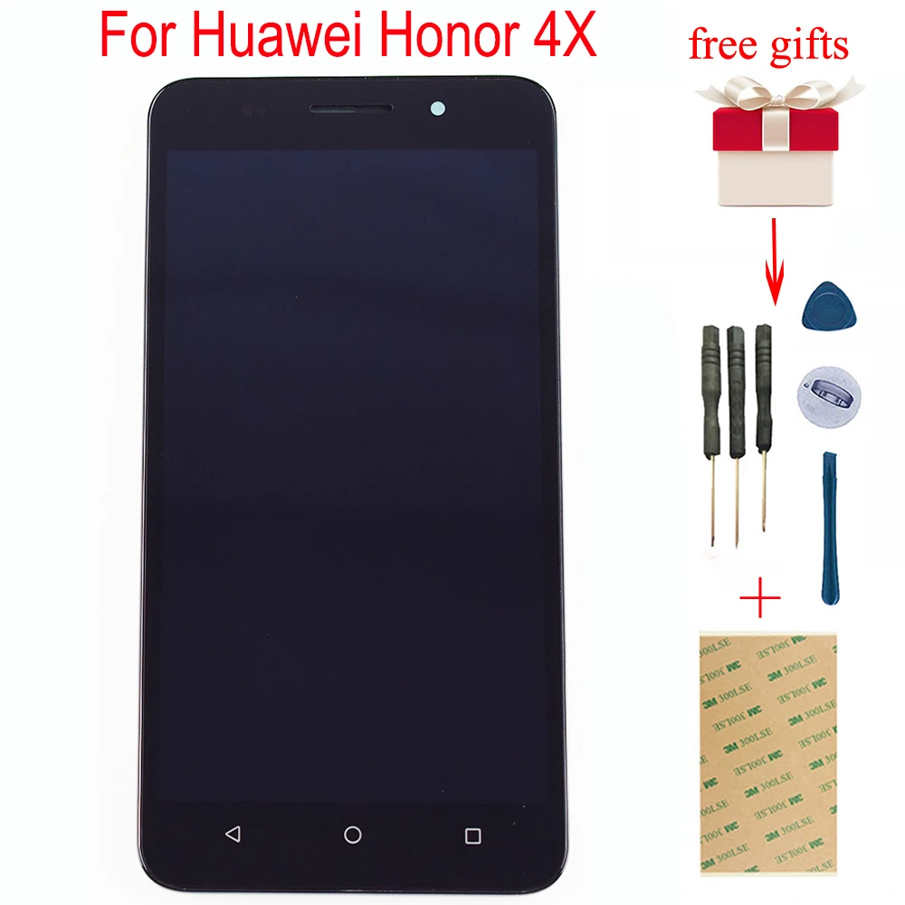 Для huawei Honor 4X Che1-L04 Che2-L11 Che2-L12 Che2-L23 CHE2 UL00 ЖК-дисплей Дисплей Панель Сенсорный экран планшета Сенсор сборка Рамка