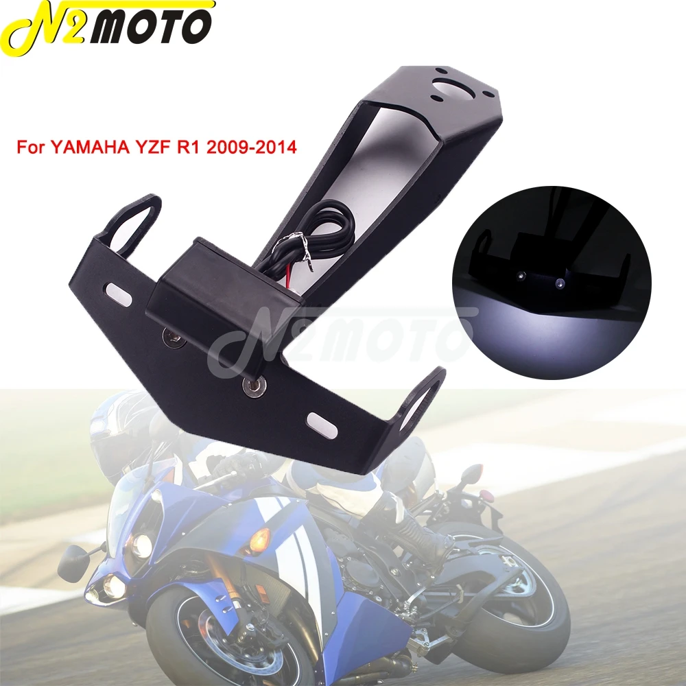 

For Yamaha YZF R1 2009-2014 Motorcycle LED License Number Plate Holder Rear Tail Tidy Fender Eliminator Kit Bracket Support