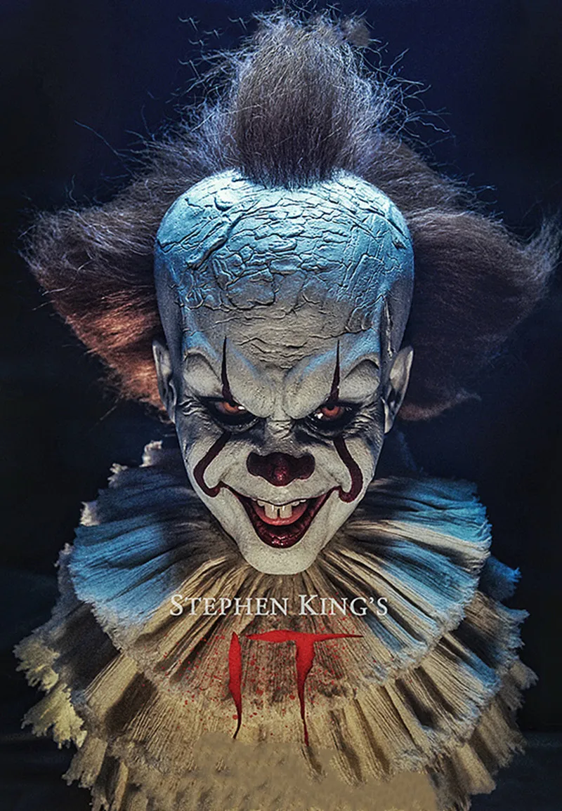 Стивен Кинг это маска Pennywise ужас клоун Джокер маска глаза блестит клоун латексная маска Хэллоуин косплей костюм реквизит