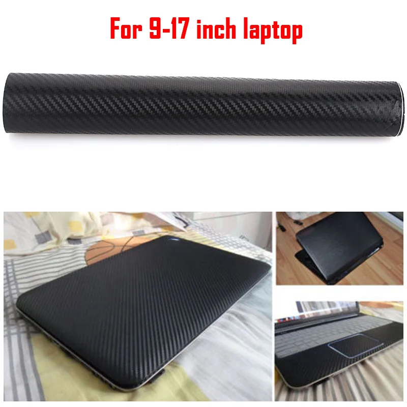 

1pcs Universal Laptop Sticker 3D Carbon Fiber Film Durable Notebook Carbon Fibre Decal Laptop Skin Sticker Black 3D Decal