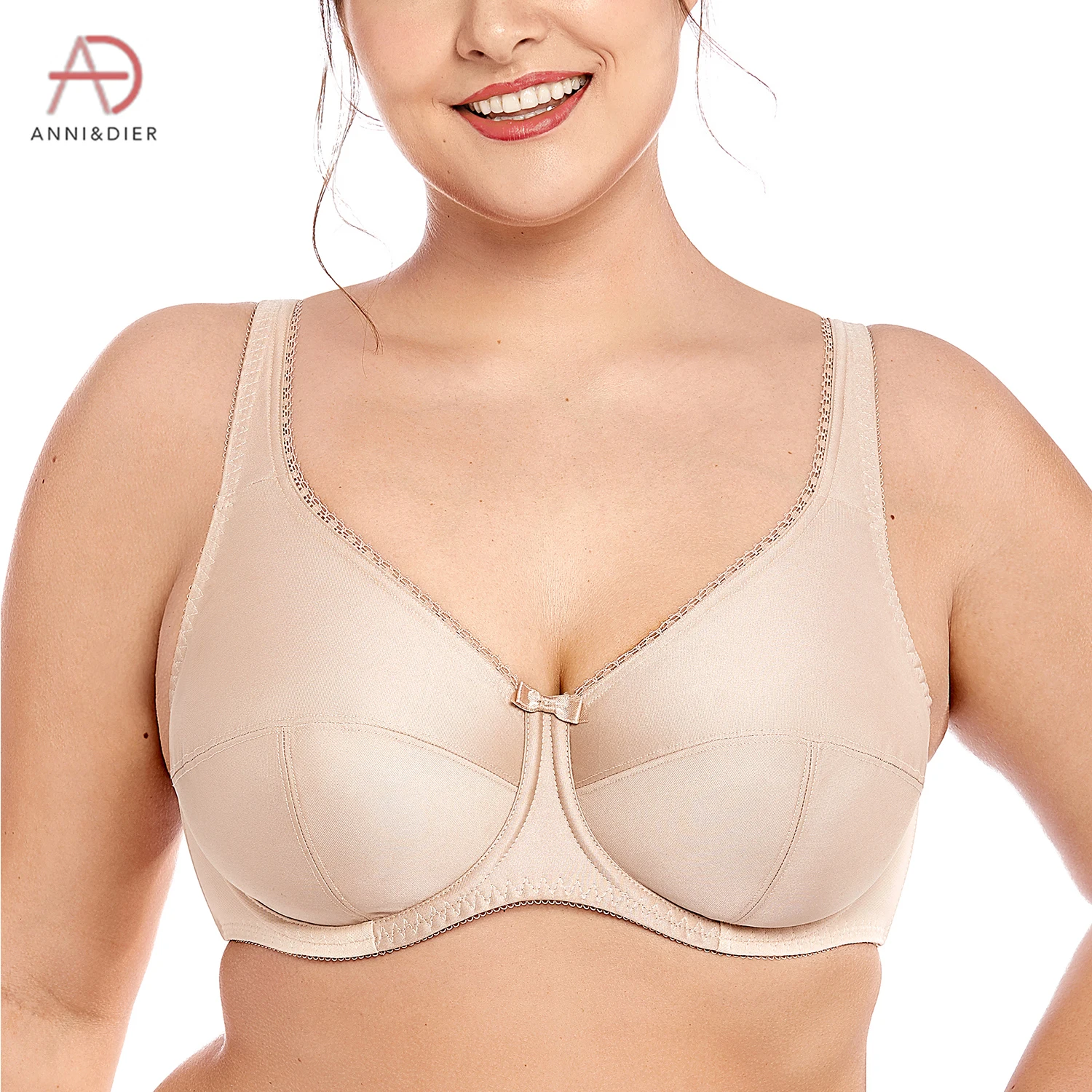 

Women's Full Coverage Non Padded Firm Support Control Underwired Plus Size Bra 34-42 D DD E F G H