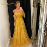 berylove a line prom dress off shoulder sweetheart long party dress pleated tulle tiered evening dresses vestidos party gown