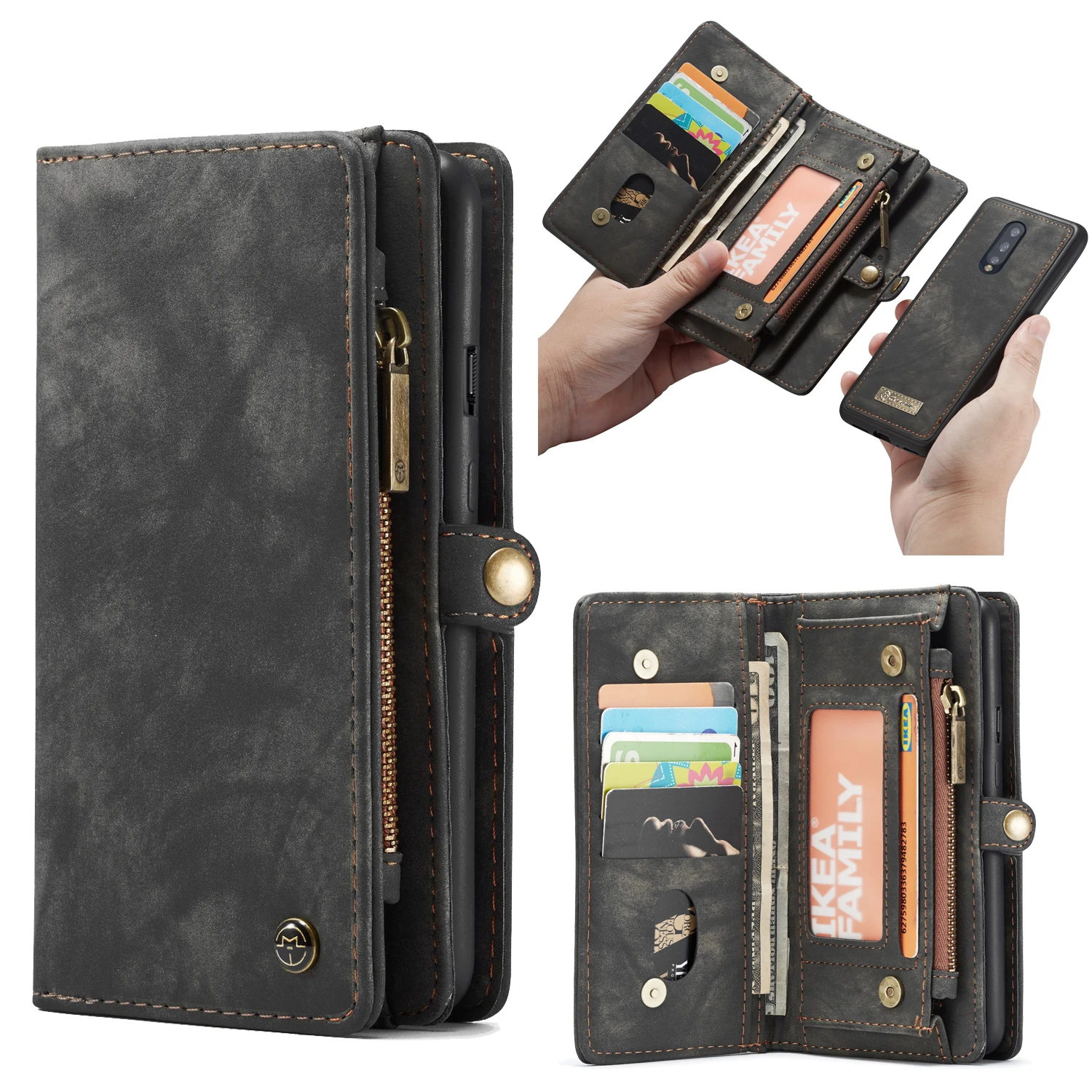 

CaseMe Vintage Leather Case For Oneplus 7 Pro Magnetic Wallet Phone Case For One Plus 7 Pro 7Pro Flip Case