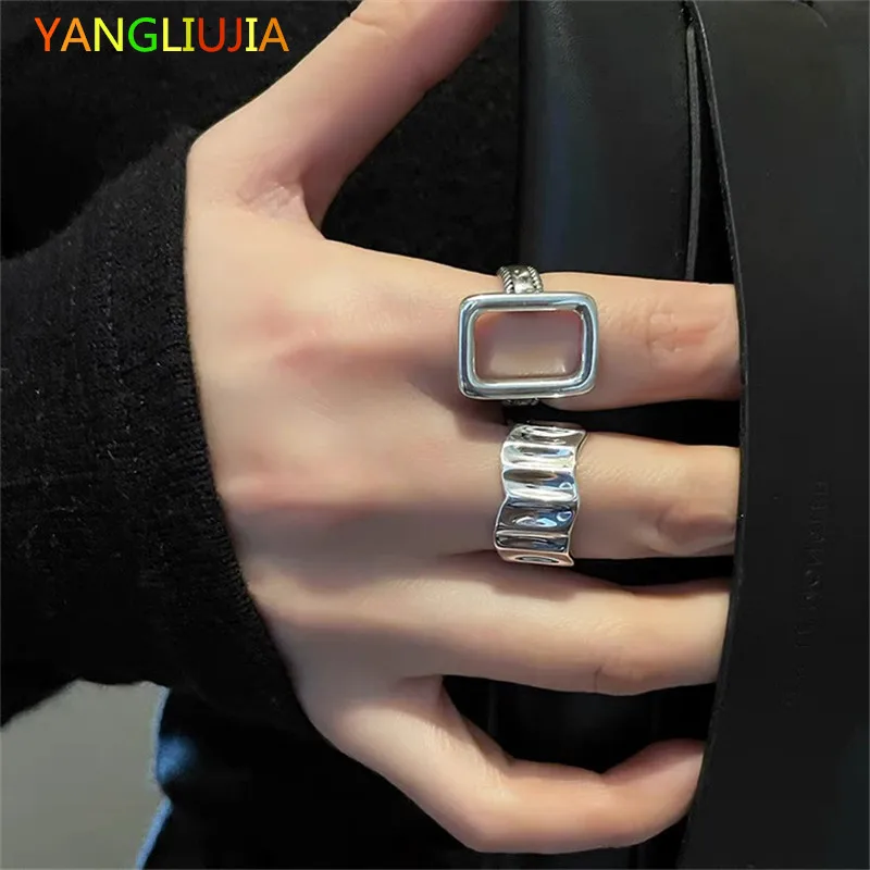 

Irregular Metal Open Ring Personality Fashion Retro Geometric Ring Woman Girl Party Jewelry Accessories Birthday Present 2022