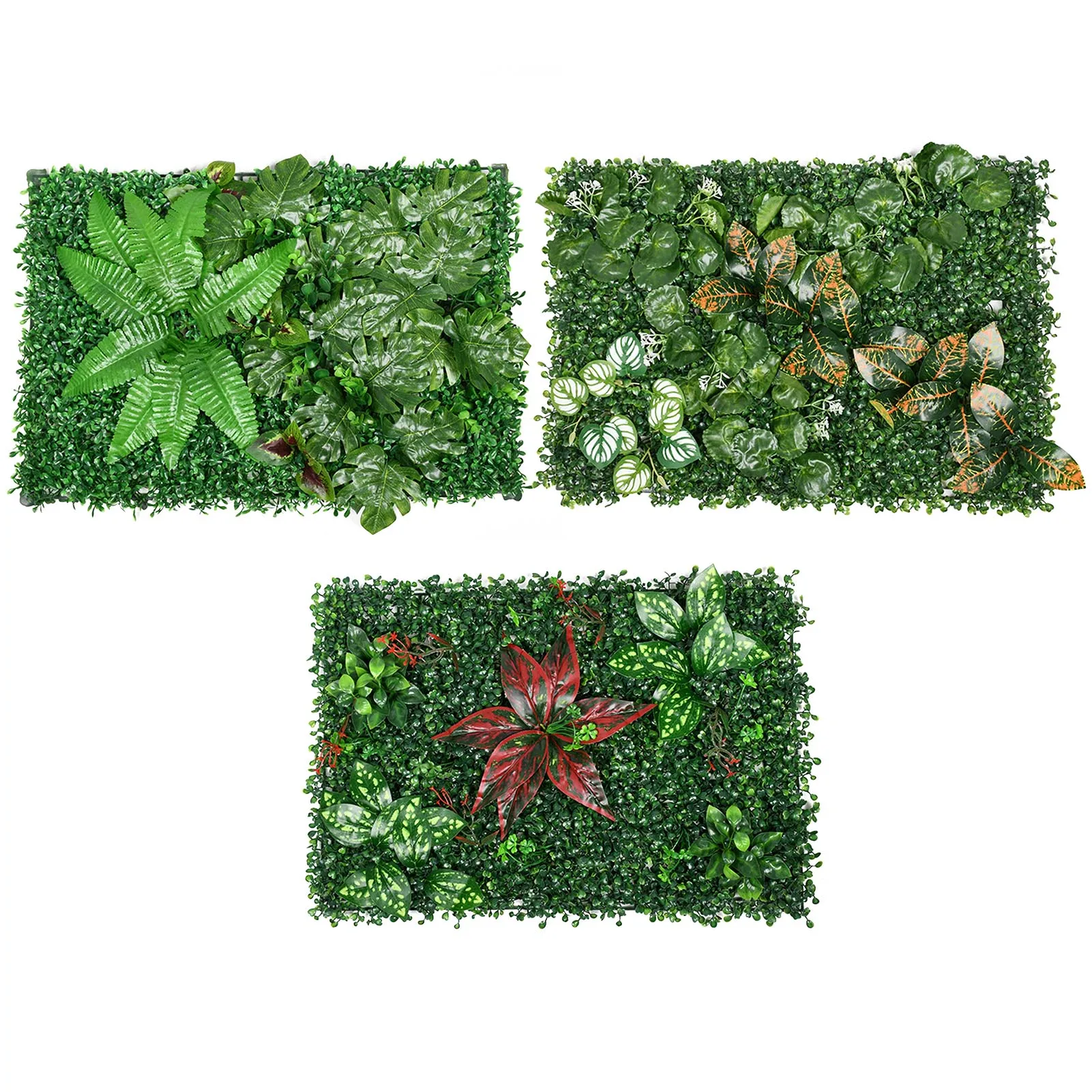 

40X60cm Artificial Plant Wall Flower Wall Panels Green Plastic Lawn Tropical Leaves Wedding Decoration Home Decor Accessories