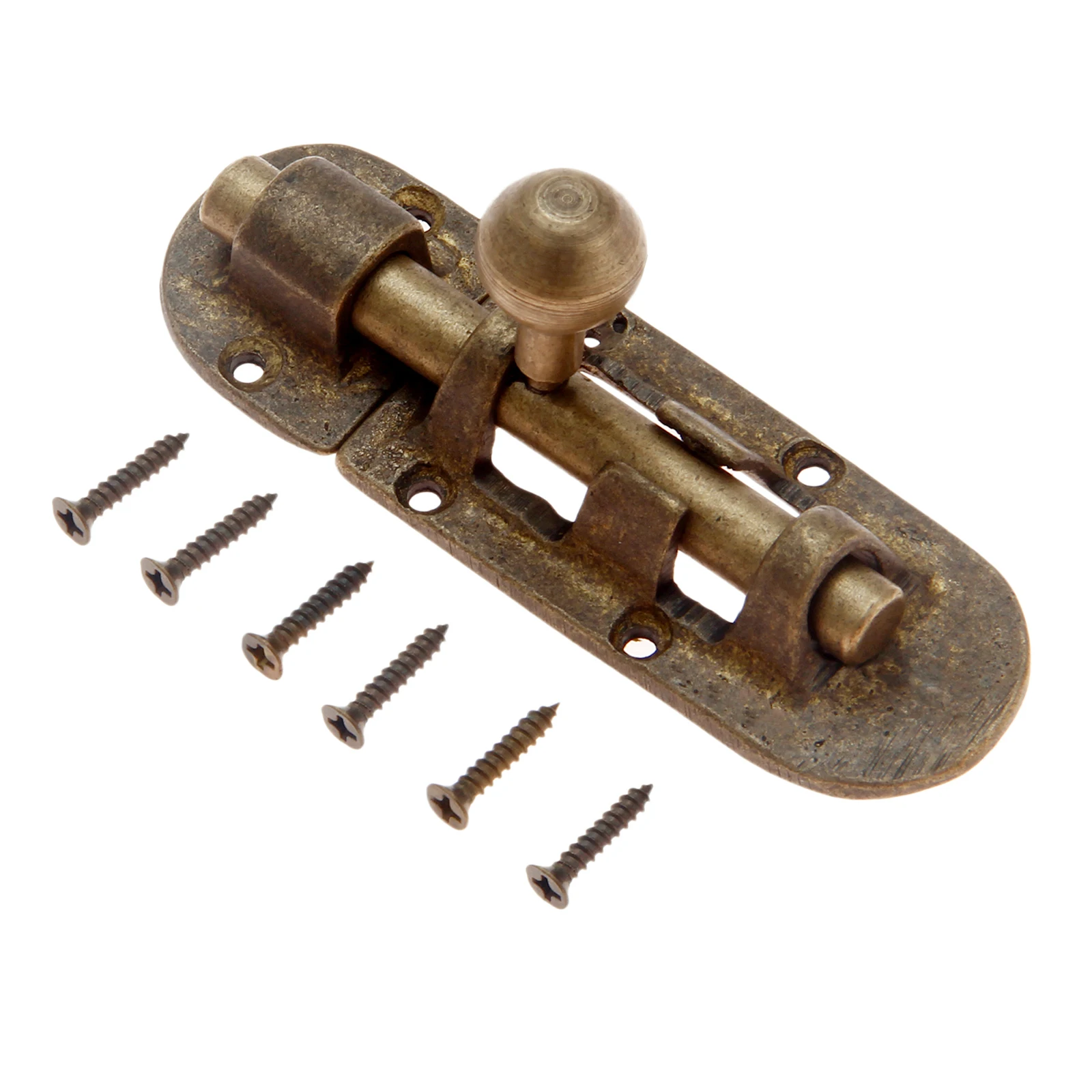 1Pc 105mm Vintage Barrel Latch Cupboard Door Lock Slide Bolt Stapler Gate Hardware Antique Bronze Brass Cabinet Bolts | Обустройство