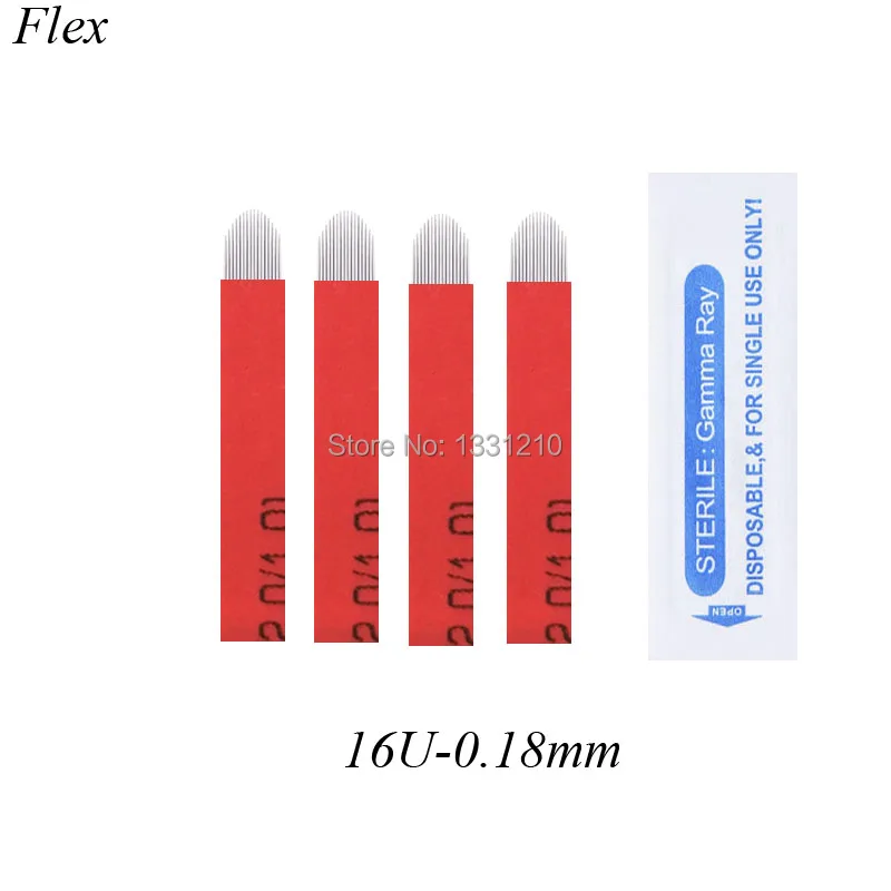 Набор 100 ламинированные иглы для микроблейдинга U образные 16 контактов 0 18 мм