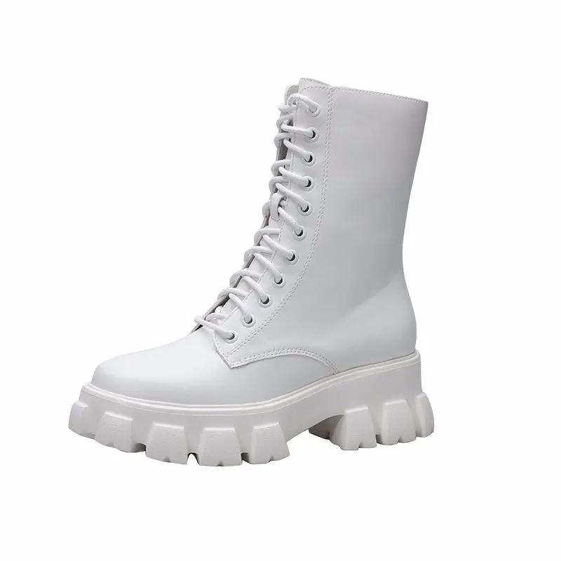 

New Martin Boots In Autumn And Winter Of 2021 Women's Mid-range Boots With Plush Thick Soles And Versatile Women's Boots