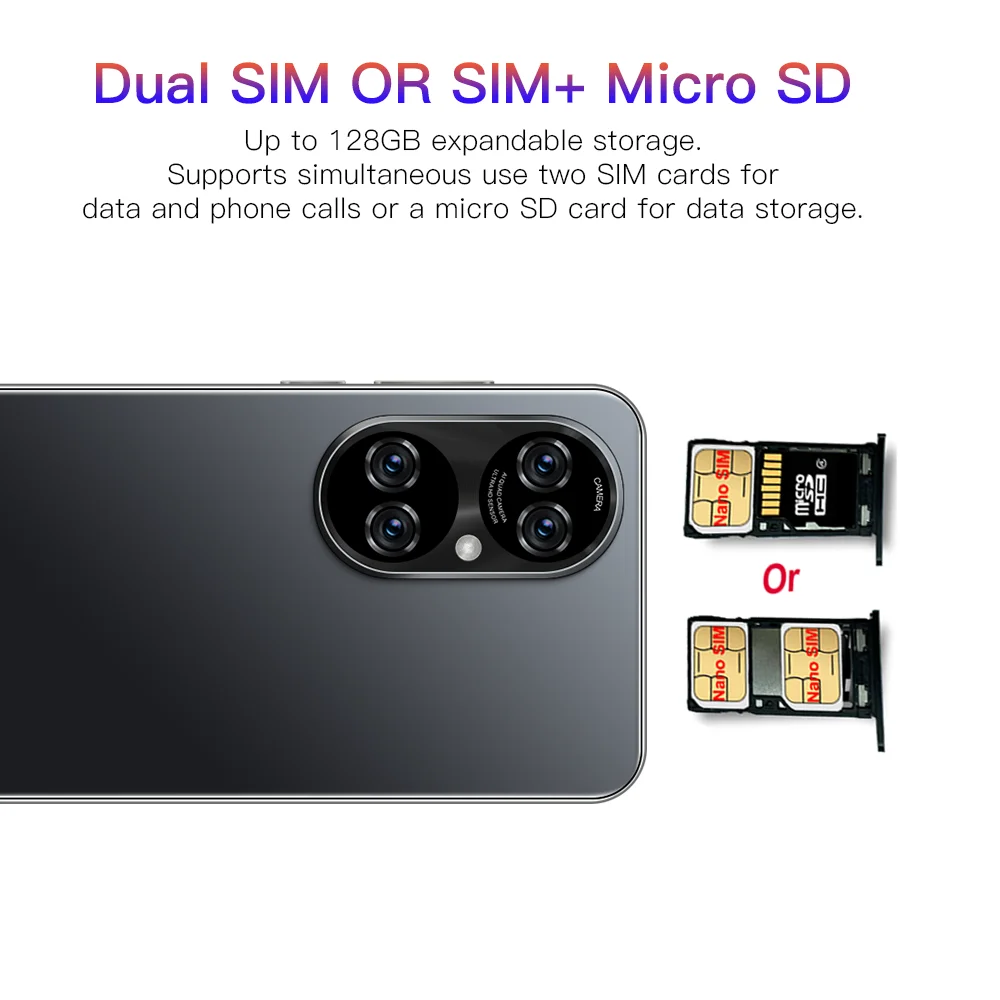 

P50 Pro 8+256G 6.7Inch OLED Screen Smartphone Glass Back Cover Android10 FaceID 32MP Camera 4G LTE One Machine 8 Cores Cellphone