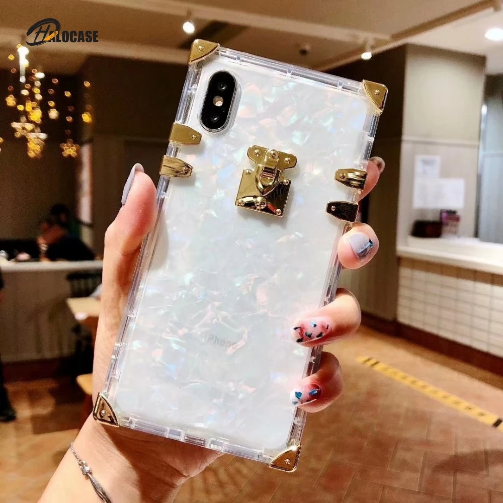 Роскошный квадратный прозрачный чехол из ТПУ для iPhone 13 12 11 Pro XS Max X XR 6 7 8 Plus Мягкий