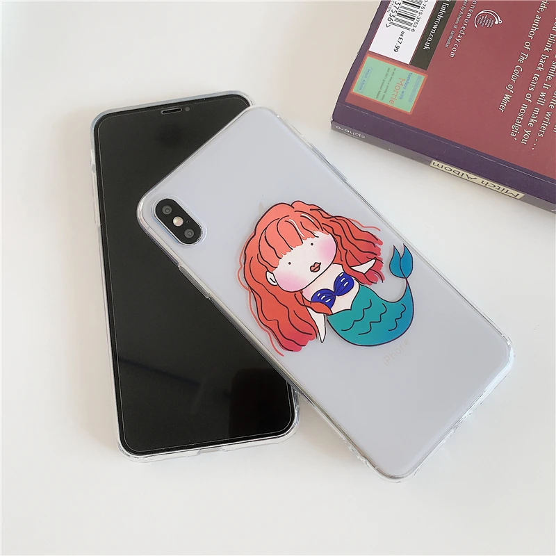 Korea Cartoon Floral Phone Case for Iphone X Xs Max Clear Painted Soft Tpu Silicon 6s 7 8plus Back Cover |