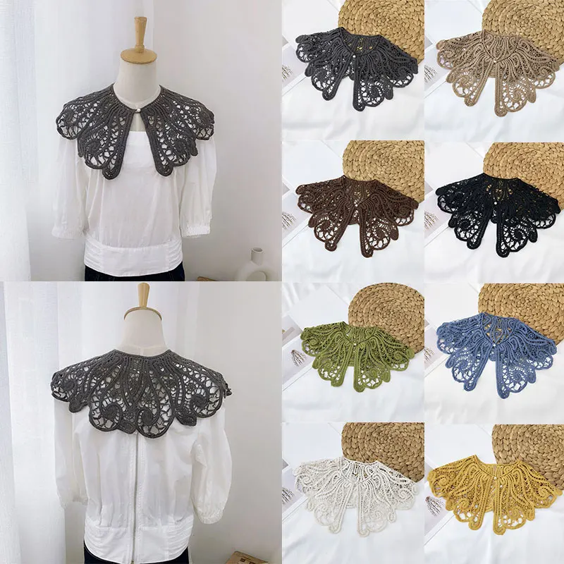 

Elegant Pearl Lace Shawl Sweet Hollow Shawl Clothing Accessories All-match Korean Style Temperament Comfortable Cotton Shawl