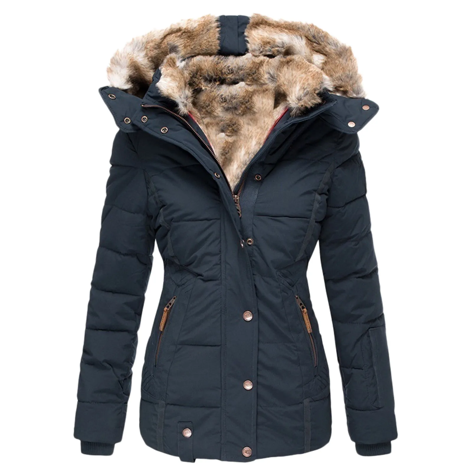 

Женская зимняя Куртка 40 #, женский зимний длинный тренчкот на пуговицах с лацканами, Женское пальто, верхняя одежда, Куртка Оверсайз Женская