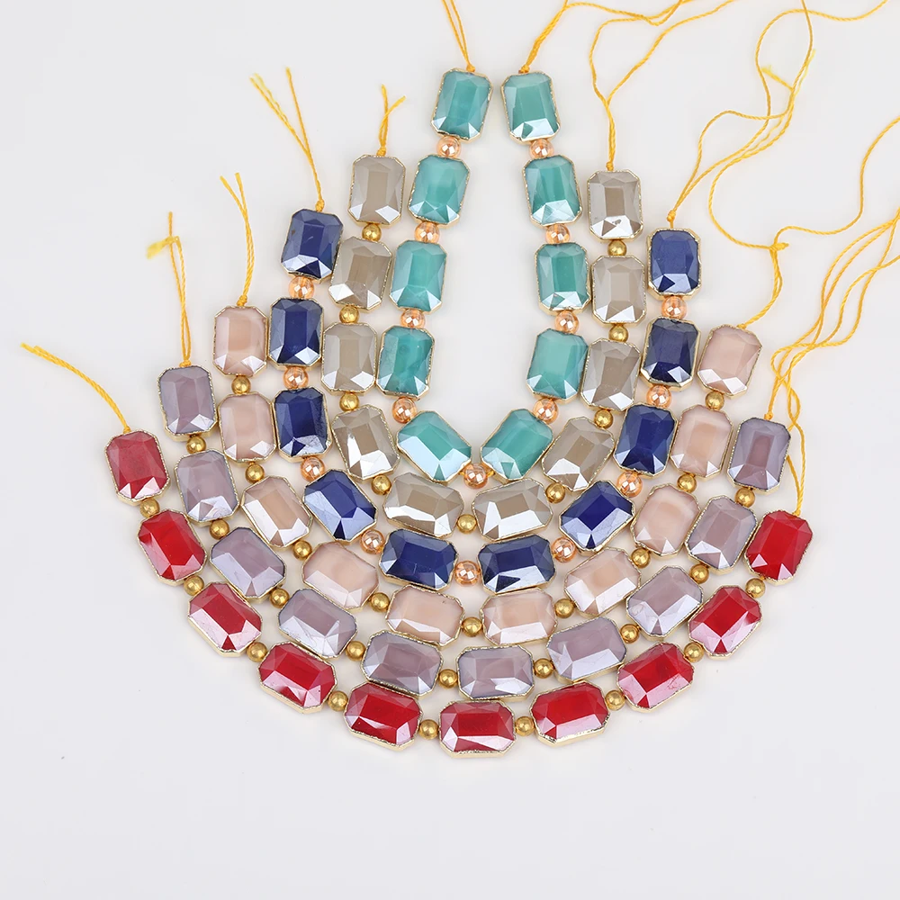 6 цветов на выбор Длинные Восьмиугольные стеклянные бусины россыпью ювелирные