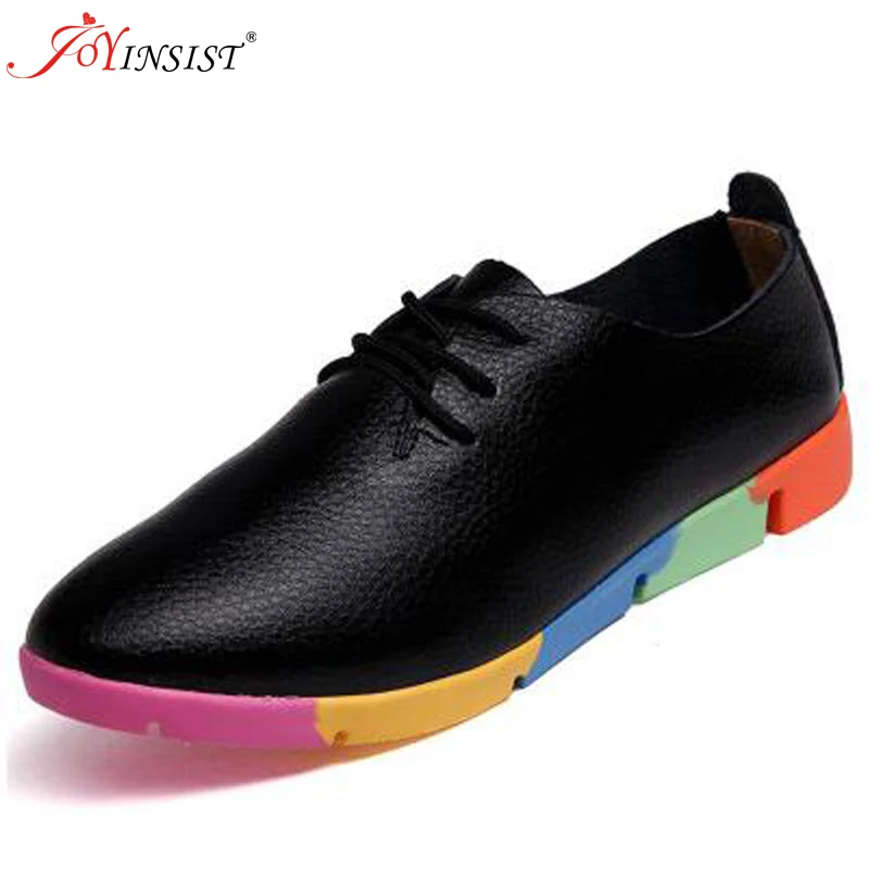 New White Shoe Leather Strap Female Flat Shoes Pointed Deep Soft Bottom Shoes Casual The Spring and Autumn Student Low Oxfords