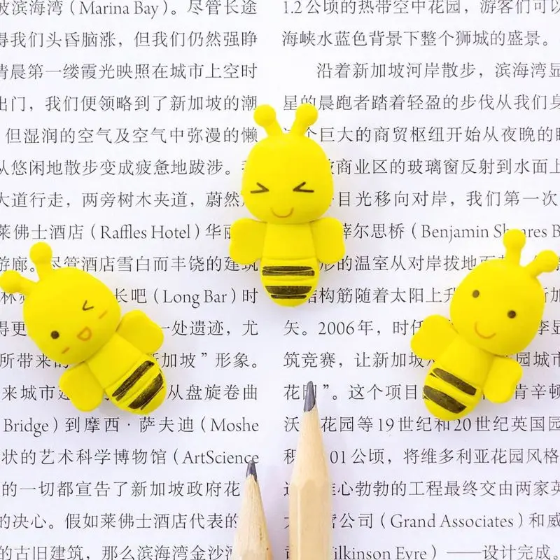 4 шт. милые мини-ластики в виде животных насекомое маленькая желтая пчела