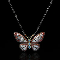 925 silver womens necklace luxury color butterfly ladies pendant handmade womens jewelry wedding accessories