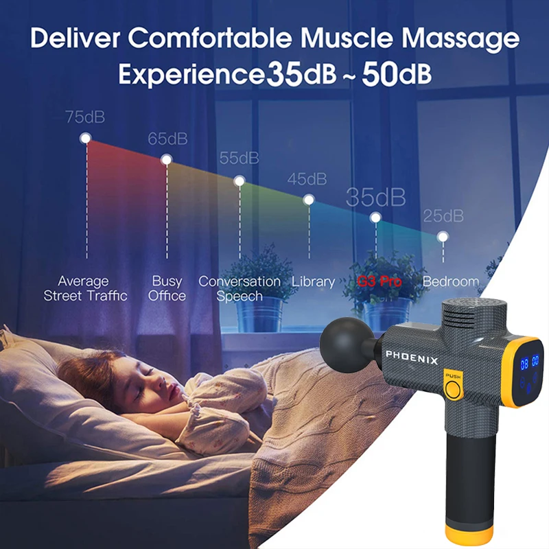 

Massager phoenix a2 massage gun 4 Heads LCD Screen Body Electric Muscle Stimulator Fascial gun MG5163