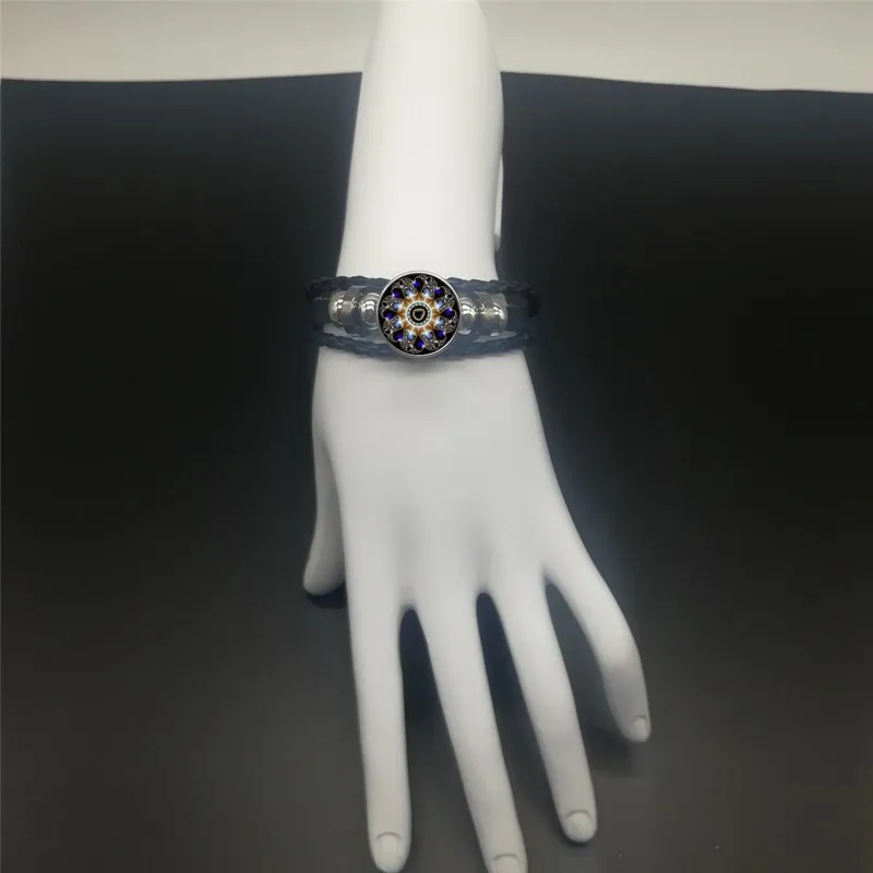 

2019 New Fashion Popular Mandala Leather Rope Woven Bracelet