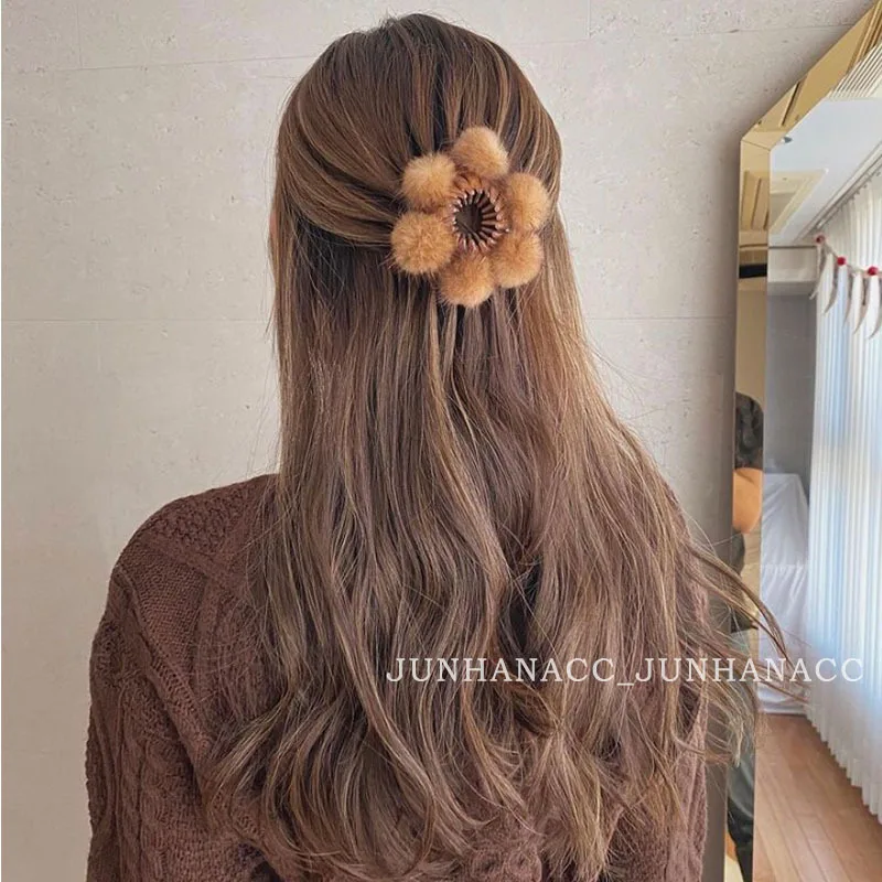 

Инкрустированные волосы в южнокорейском стиле, инкрустированные волосами из белой норки, Накладка для хвоста, прическа для волос, темперам...