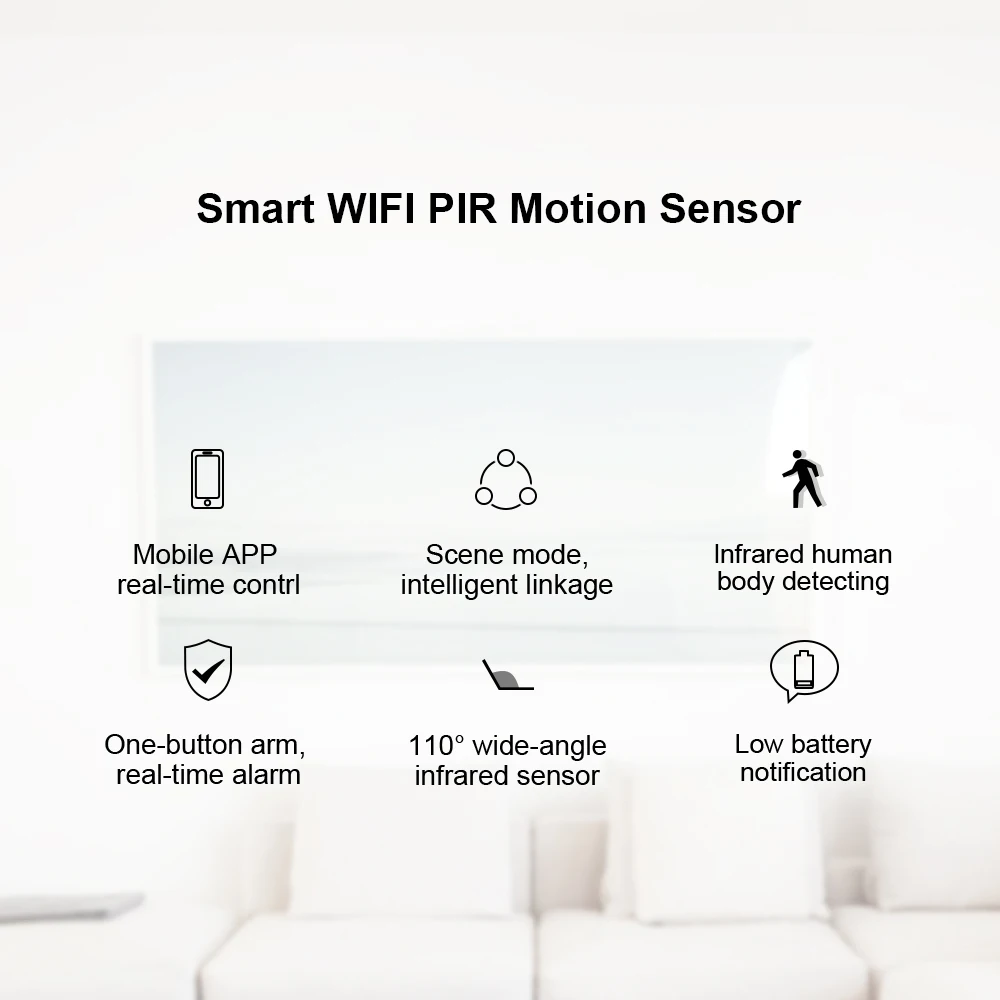 Инфракрасная сигнализация CPVan TUYA с Wi Fi детектор движения дистанционным