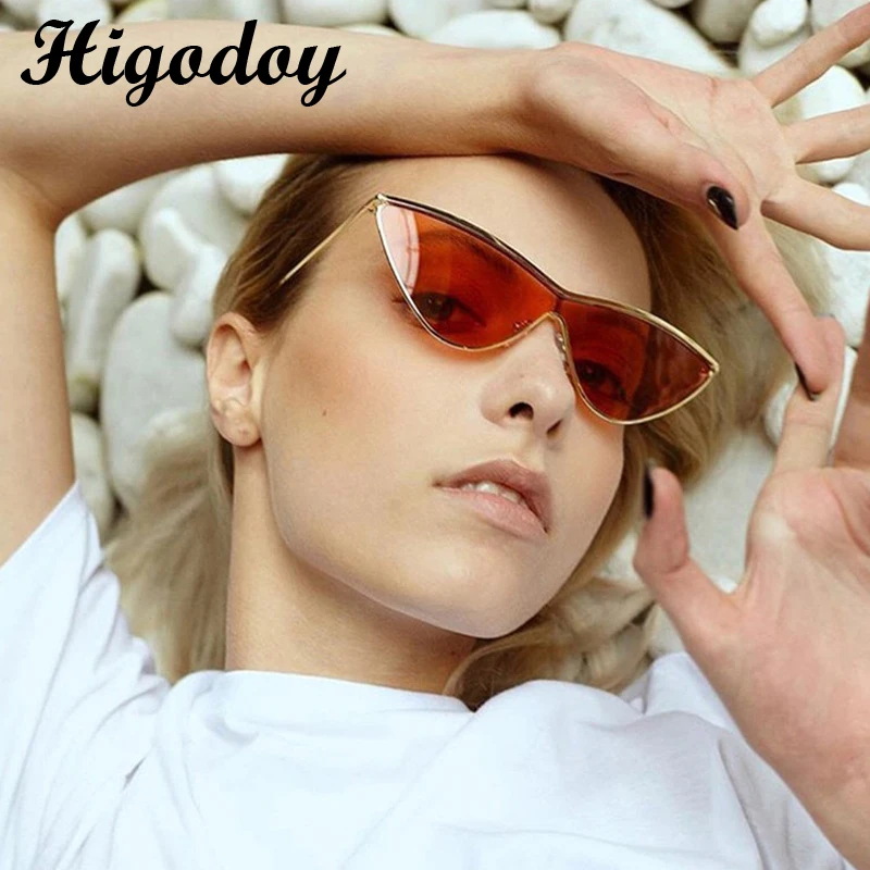 

Солнцезащитные очки Higodoy в металлической оправе для мужчин и женщин, винтажные Роскошные брендовые солнечные аксессуары «кошачий глаз»