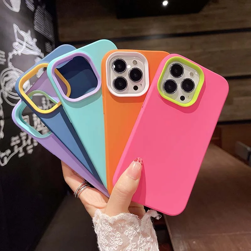 

Solid Color Liquid Silica Gel Phone Case For iPhone 11 12 13 Mini Pro Max XS X XR 7 8 6S Plus SE 2020 Soft Protective Back Shell