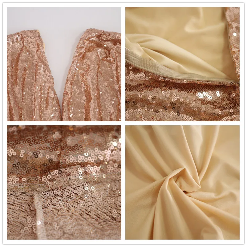 Сексуальное вечернее облегающее мини-платье с блестками без бретелек открытой