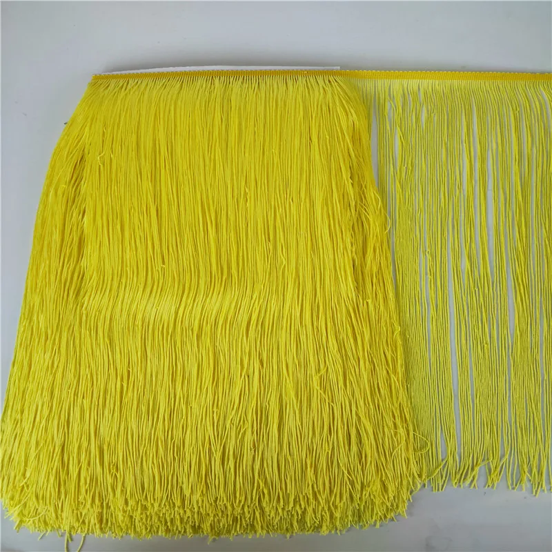 

Hot 5 Yards/lot 50cm Wide Beautiful Yellow Trim Fringe Lace Tassel for DIY Curtain Dress Latin Lace Ribbon