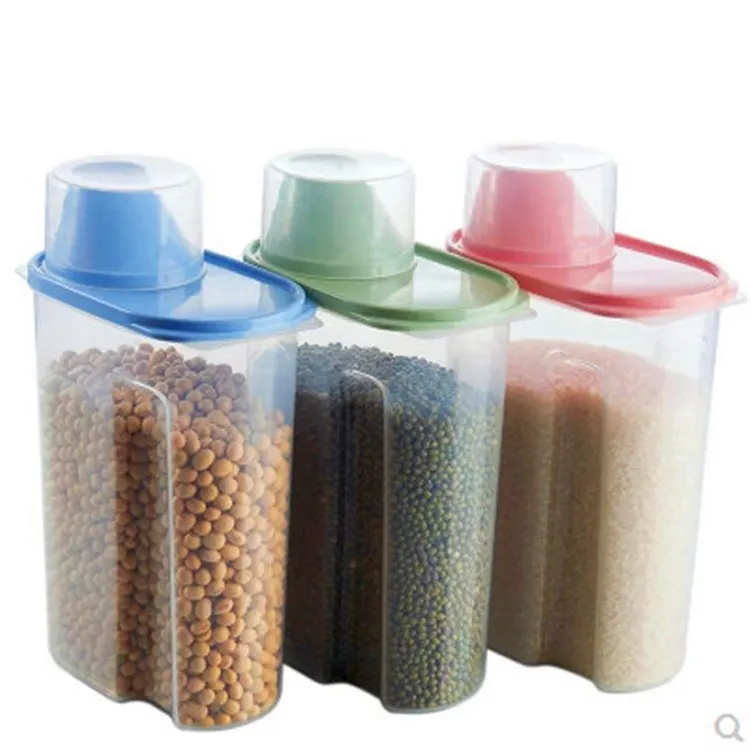 Прозрачный Пластик емкость для хранения пищи дома Кухня большой герметичный бак