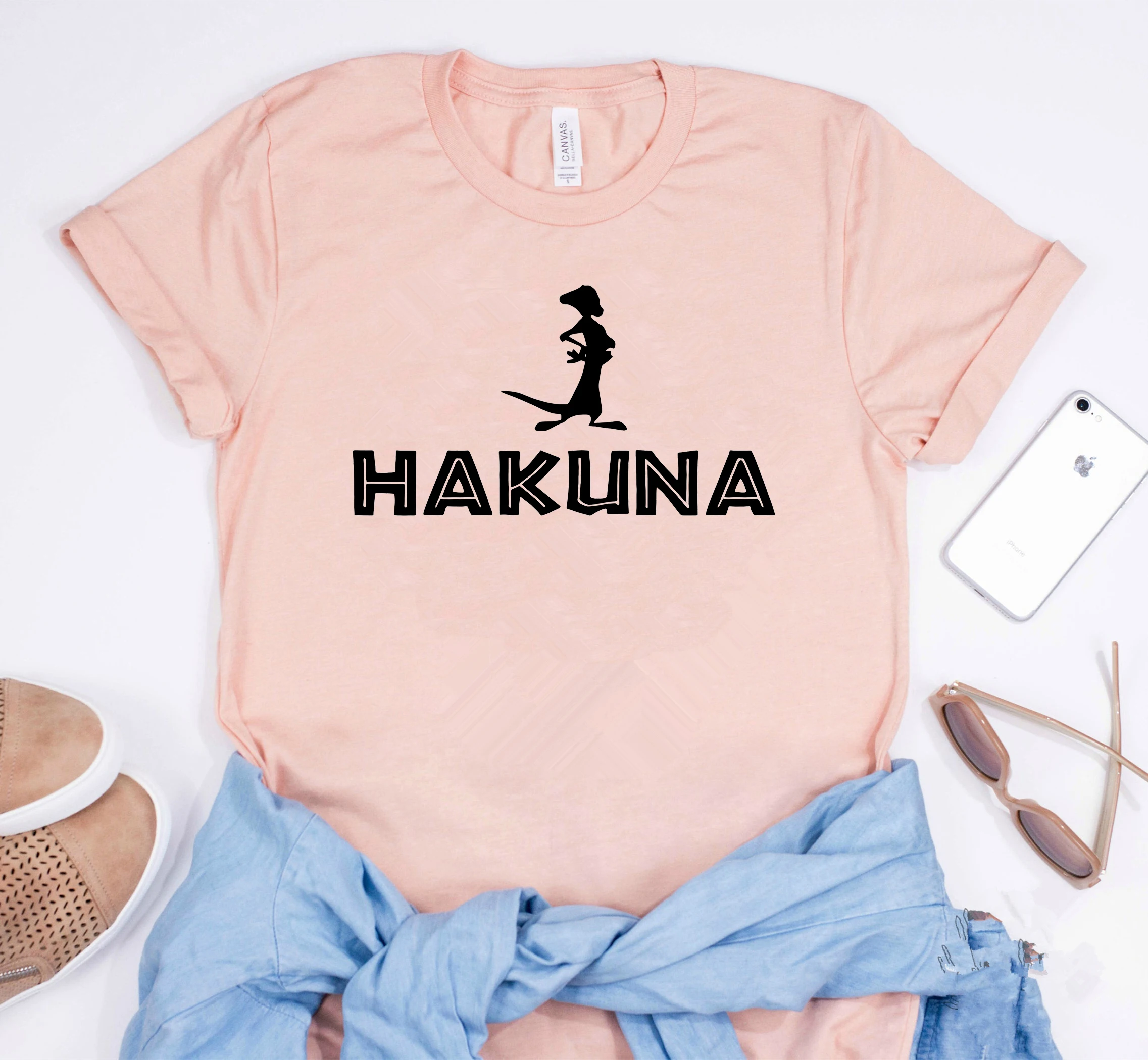 2019 летняя хлопковая новая футболка Hakuna Matata Timon and Pumba женская с изображением Льва