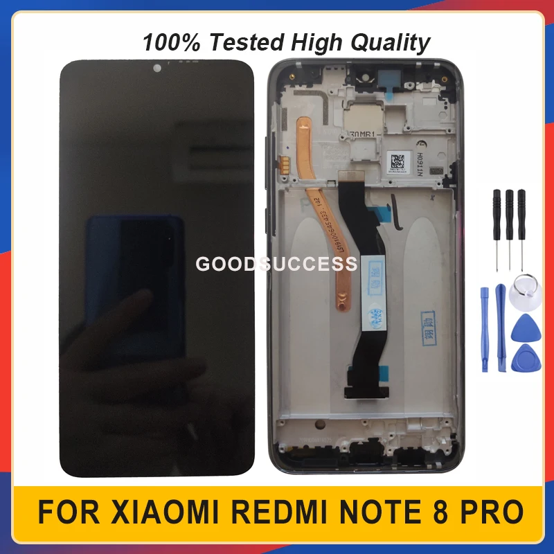 

6.53'' For Xiaomi Redmi Note 8 Pro Lcd Display Touch Screen Glass Panel Digitizer Assembly Free Tools