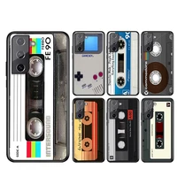 vintage cassette tape retro style for samsung galaxy s21 s20 fe ultra lite s10 5g s10e s9 s8 s7 s6 edge plus black phone case