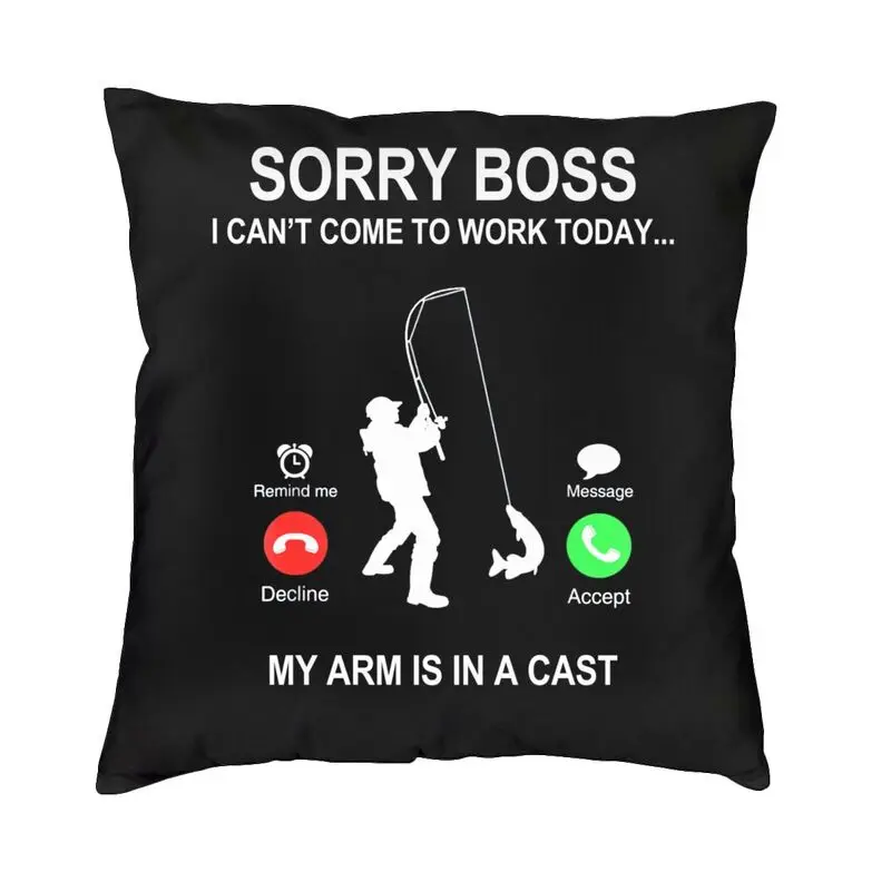 

Накидка на подушку для рыбалки, рыбалки, не может работать, накидка на подушку, забавная рыбалка, Современная накидка на диван, чехол для тел...