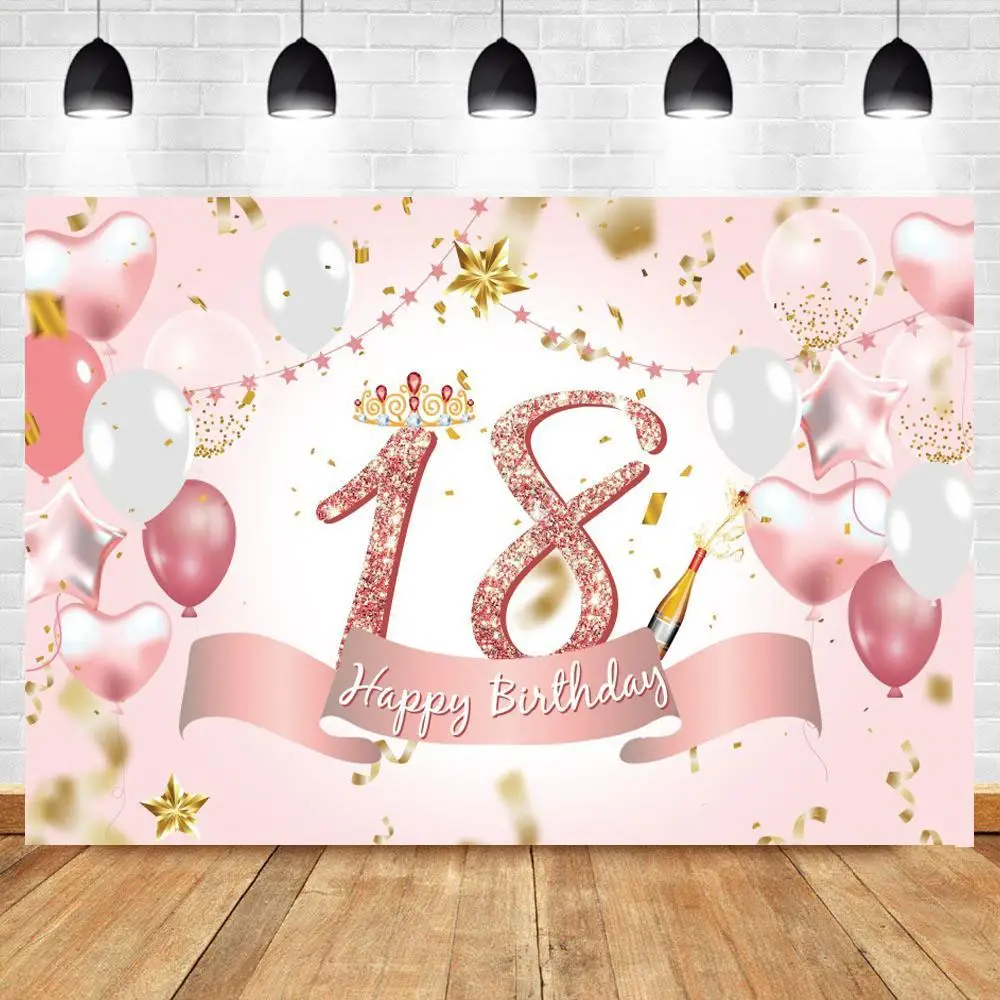 

Розовый фон для фотосъемки с надписью "Happy Birthday" и цифрами