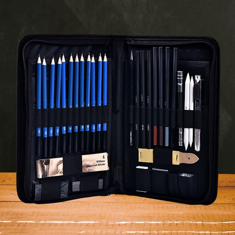 42 шт. Профессиональный набросок рисунок набор графитовый уголь Карандаш сумка