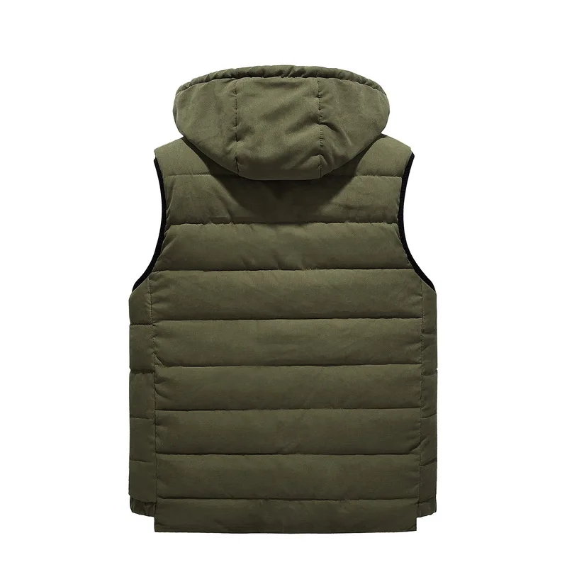 Мужская парка 4XL-8XL, жилет с капюшоном, зима-осень, новая Толстая Теплая Повседневная ветровка, мешковатая стеганая верхняя одежда, жилет, куртка без рукавов