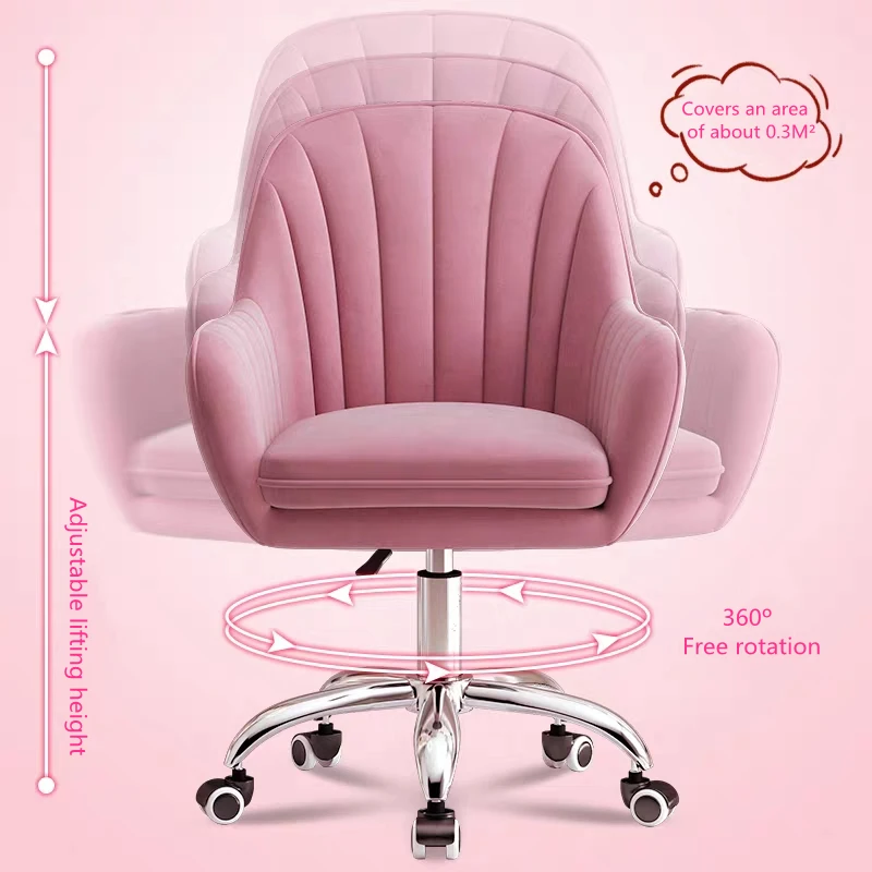Computer Chair Velvet Luxury Office Universal Wheel Lifting Rotating Game With Pillow for Home Living Room | Мебель