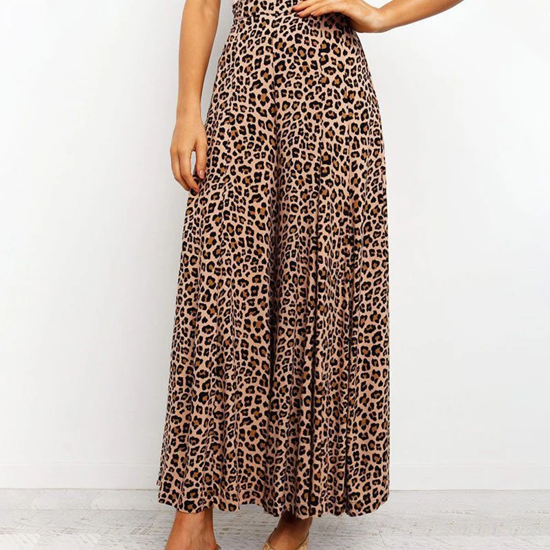 

Korean Style Leopard Print Wide Leg Pants Casual High Waist Straight Trouser Loose Women Pant Fashion Spring Street Sweatpants