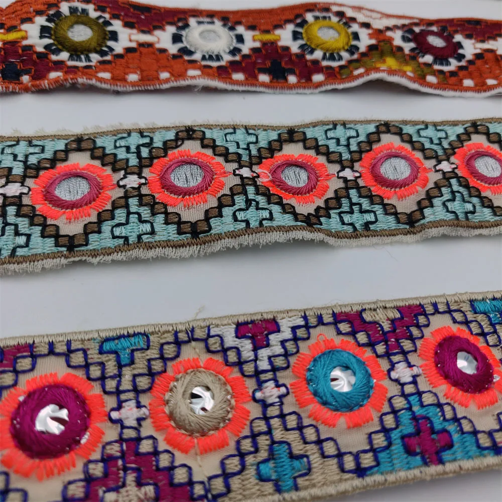 Лента с цветочной вышивкой Цветочная вышивка винтажная тесьма в стиле бохо