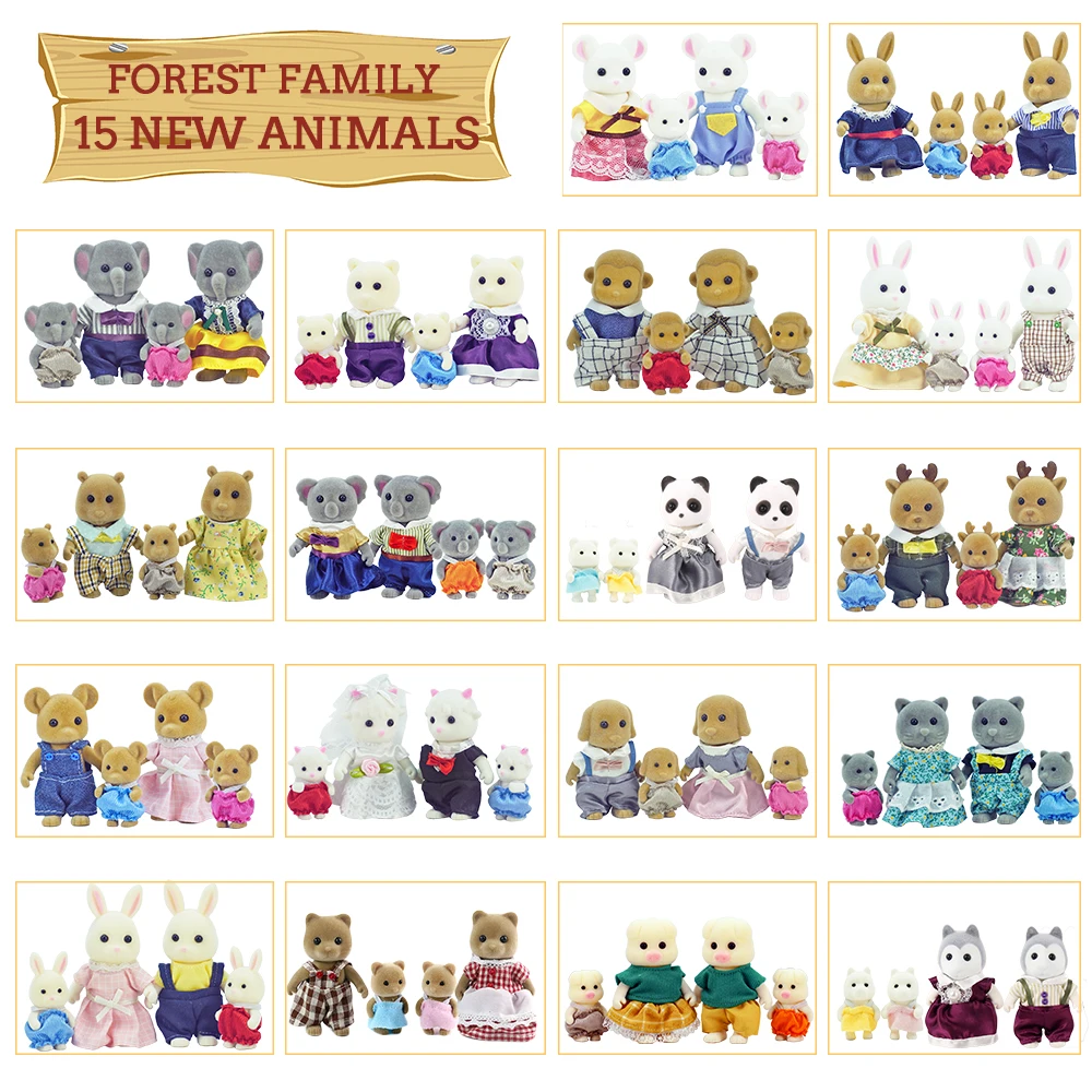 New Children Toys DollHouse Accessorie 1/12 Girls Games Forest Animal Home Miniature Doll 3 Inch Diy  Collectible Toys For Girls