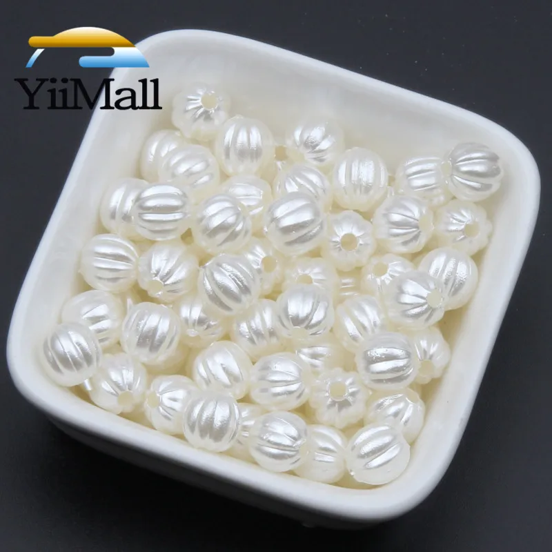YiiMall 100 шт. бусины из искусственного жемчуга цвета слоновой кости 8 мм акриловые