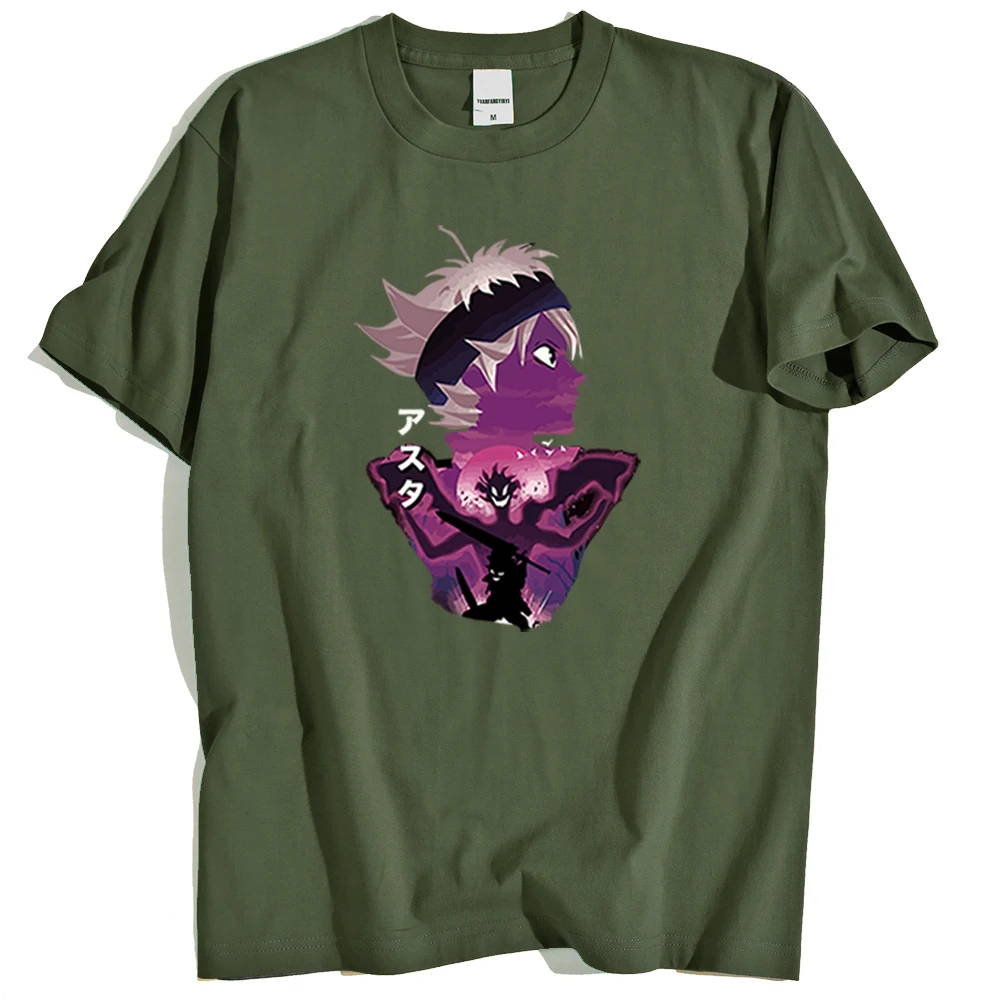 

Футболка мужская с принтом черного клевера, Повседневная дышащая рубашка с принтом аниме, модный Свободный Топ с круглым вырезом, лето