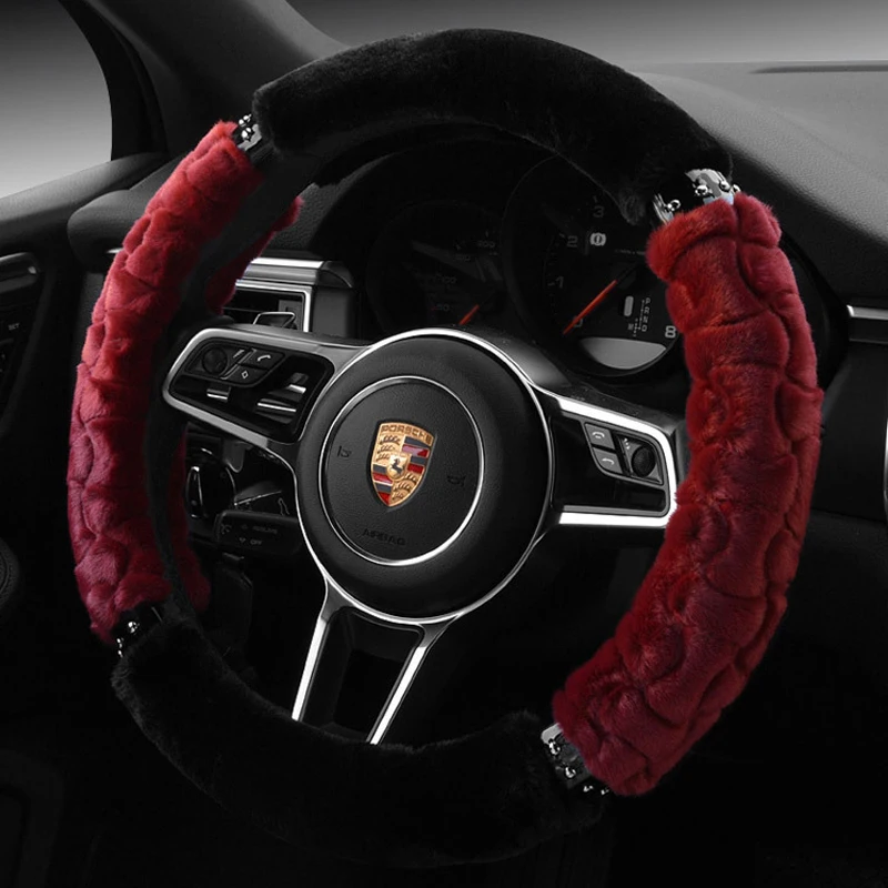 

Universal steering wheel plush car steering wheel cover Winter use for automotive interior accessories