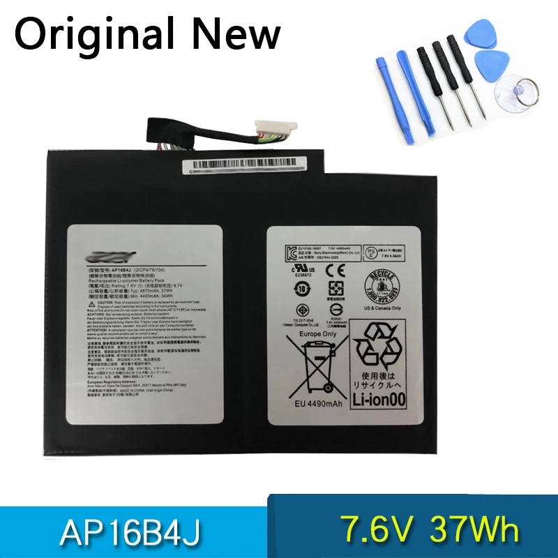 Новый оригинальный AP16B4J ноутбук Батарея для Aspire Switch Alpha 12 SA5 271 7 6 V 37Wh батареи