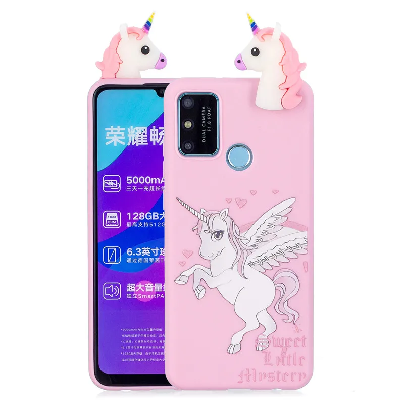 Мягкий ТПУ чехол 3D для Huawei Y5p 2020 милая панда единорог Honor 8 9 10 Lite 9A 8A 10i 8X 9X 9S 8S 7S |