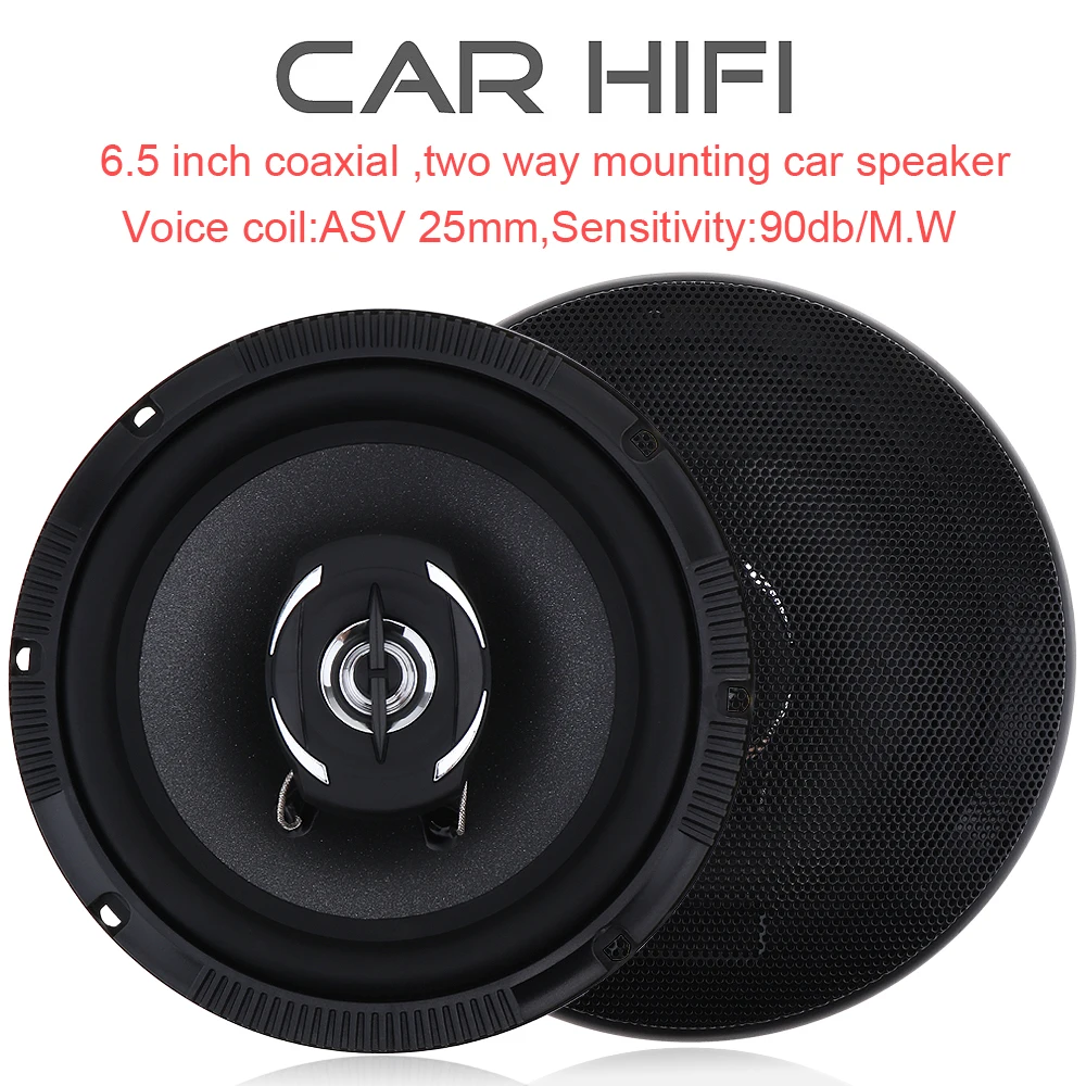 

2pcs 6.5 Inch 80W Car HiFi Coaxial Speaker Vehicle Door Auto Audio Music Stereo Full Range Frequency Speakers for Car Vehicles